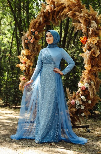 Habillé Hijab Bleu 5345-08