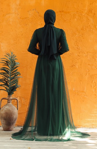 Sequined Evening Dress 5346-07 Emerald Green 5346-07