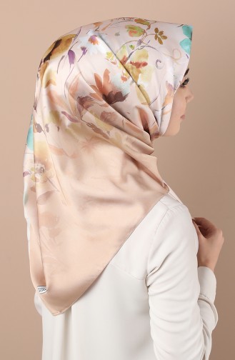 Karaca Sentetik İpek Twill Eşarp 90706-02 Bal köpüğü Yeşil