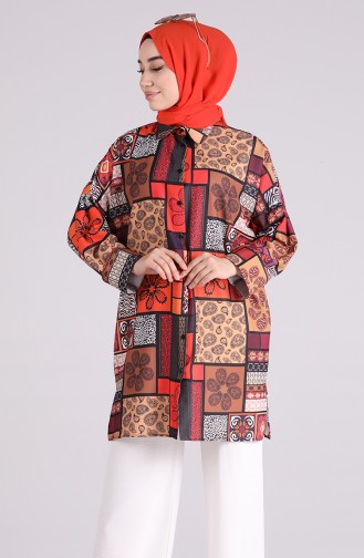 Chemise Couleur brique 1108-01
