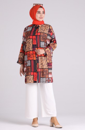 Chemise Couleur brique 1108-01