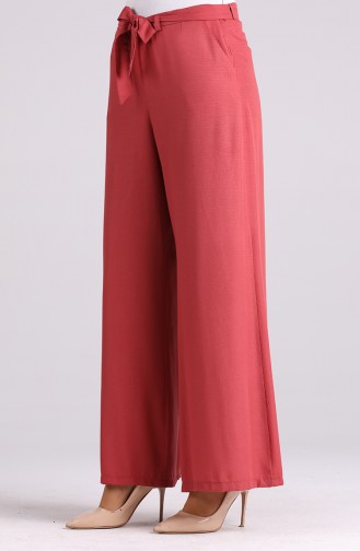 Belted wide-leg Trousers 0129a-02 Dark Rose-dry 0129A-02