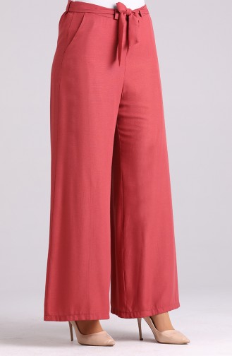 Belted wide-leg Trousers 0129a-02 Dark Rose-dry 0129A-02