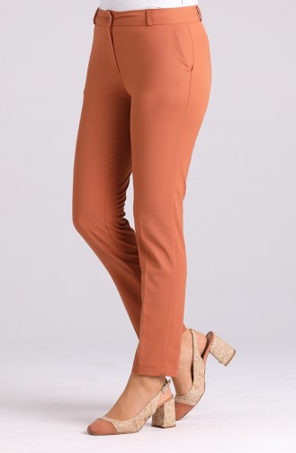 Classic Straight Leg Trousers with Pockets 3301pnt-01 Tobacco 3301PNT-01
