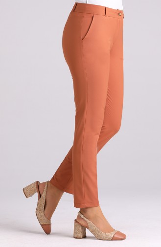 Classic Straight Leg Trousers with Pockets 3301pnt-01 Tobacco 3301PNT-01