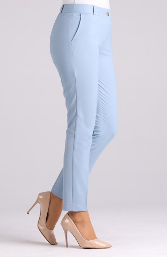 Classic Straight Leg Trousers with Pockets 3301pnt-04 Light Blue 3301PNT-04