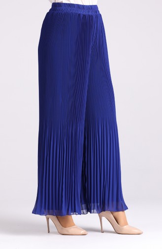 Pleated Chiffon Trousers 4000a-07 Saxe Blue 4000A-07