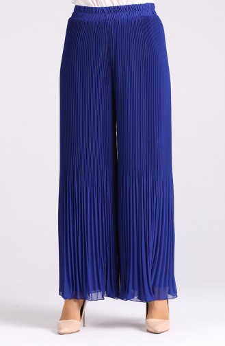 Pleated Chiffon Trousers 4000a-07 Saxe Blue 4000A-07