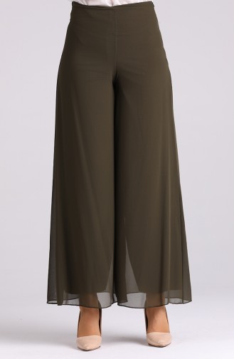 Bol Paça Şifon Pantolon 4002-02 Haki