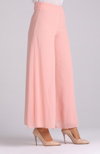 Wide Leg Chiffon Trousers 4002-04 Salmon 4002-04