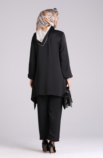 Aerobin Fabric Asymmetric Tunic Trousers Double Suit 1094-03 Black 1094-03