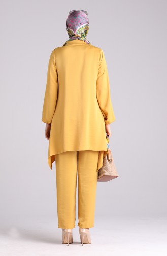 Aerobin Fabric Asymmetric Tunic Trousers Double Suit 1094-06 Mustard 1094-06