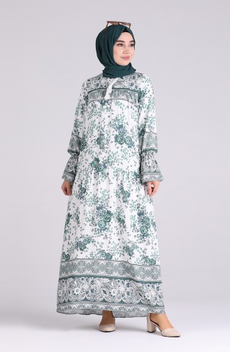 Patterned Dress 5160-02 Sea Green 5160-02