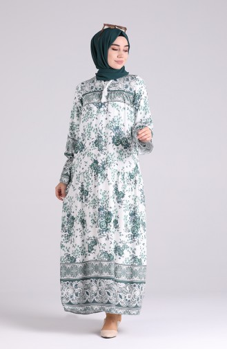 Patterned Dress 5160-02 Sea Green 5160-02