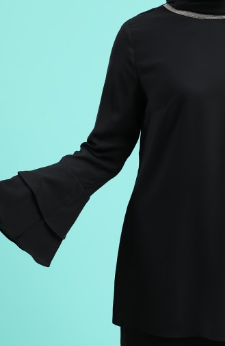 Kolu Volanlı Bluz 2012A-01 Siyah