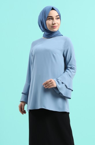 Babyblau Bluse 2012A-02