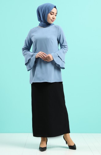 Babyblau Bluse 2012A-02