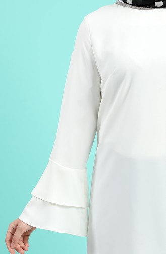 Kolu Volanlı Bluz 2012A-03 Beyaz