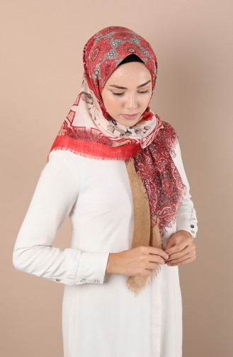 Coral Red Scarf 2946-13