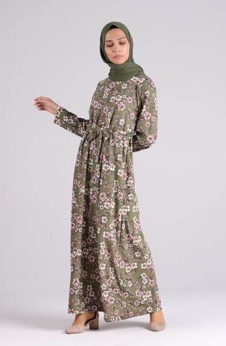 Robe Hijab Vert noisette 5709T-03