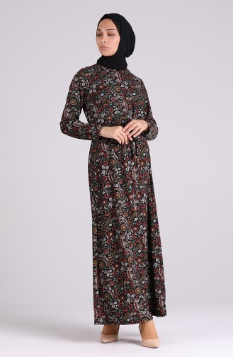Schwarz Hijab Kleider 5709V-01