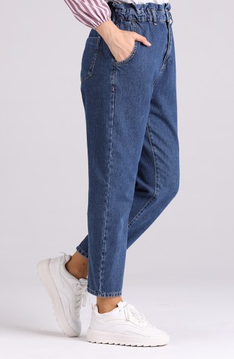 Elastic waist Jeans 1006-02 Navy Blue 1006-02