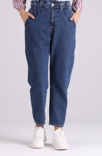 Elastic waist Jeans 1006-02 Navy Blue 1006-02