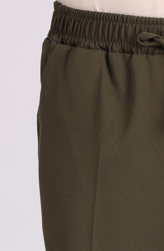 Straight Leg Trousers with Pockets 4006-02 Khaki 4006-02