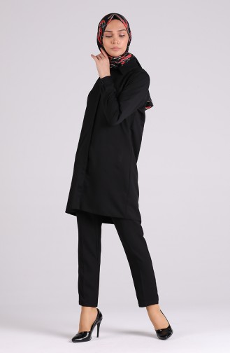 Straight Leg Pants with Pockets 4006-06 Black 4006-06