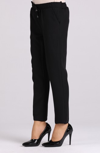 Straight Leg Pants with Pockets 4006-06 Black 4006-06