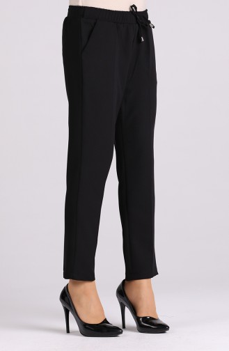 Straight Leg Pants with Pockets 4006-06 Black 4006-06