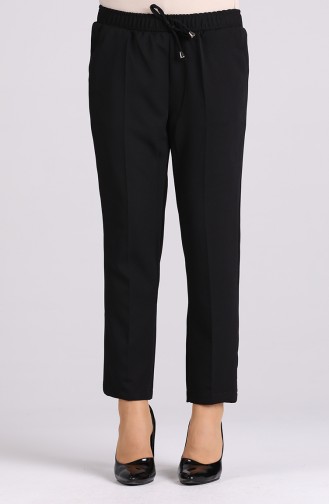 Straight Leg Pants with Pockets 4006-06 Black 4006-06