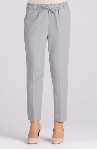 Straight Leg Trousers with Pockets 4006-07 Gray 4006-07