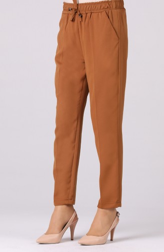 Straight Leg Trousers with Pockets 4006-09 Mustard 4006-09