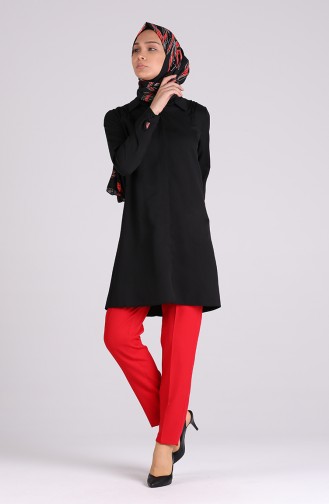 Straight-leg Trousers with Pockets 4006-11 Red 4006-11