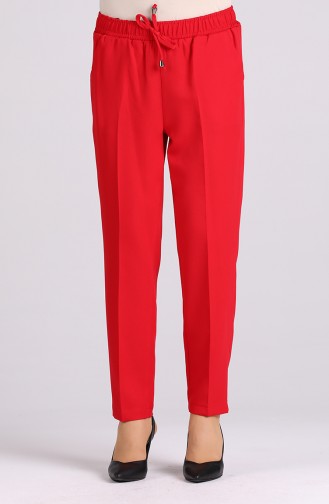 Straight-leg Trousers with Pockets 4006-11 Red 4006-11