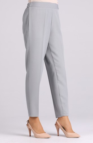 Elastic waist Straight Leg Trousers 4007-01 Gray 4007-01