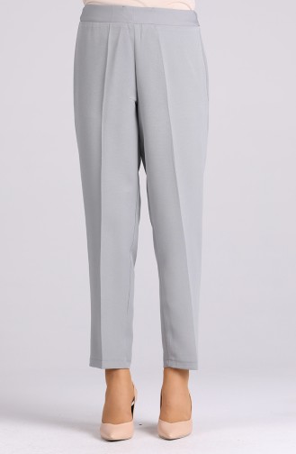 Elastic waist Straight Leg Trousers 4007-01 Gray 4007-01