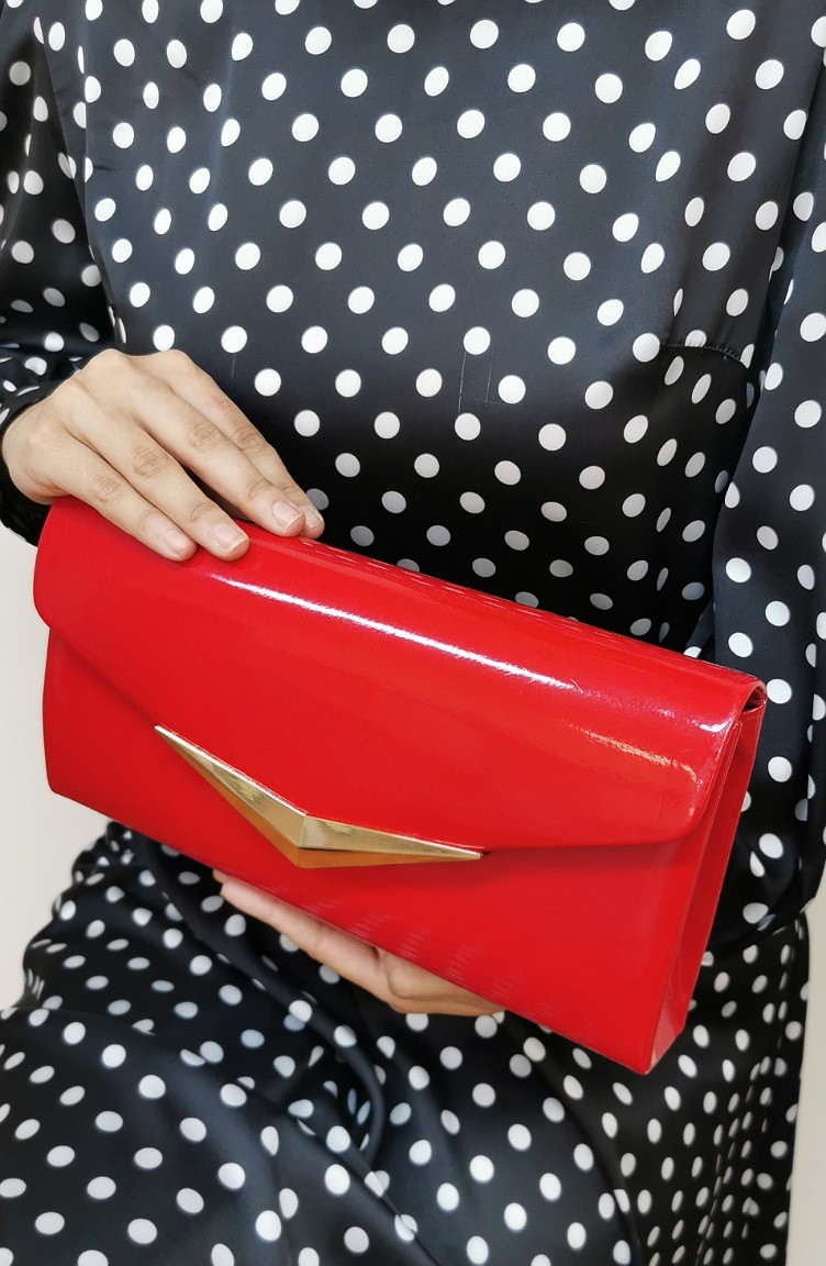 Bayan Clutch Portfoy Rugan Canta 2419103 204 Kirmizi Sefamerve