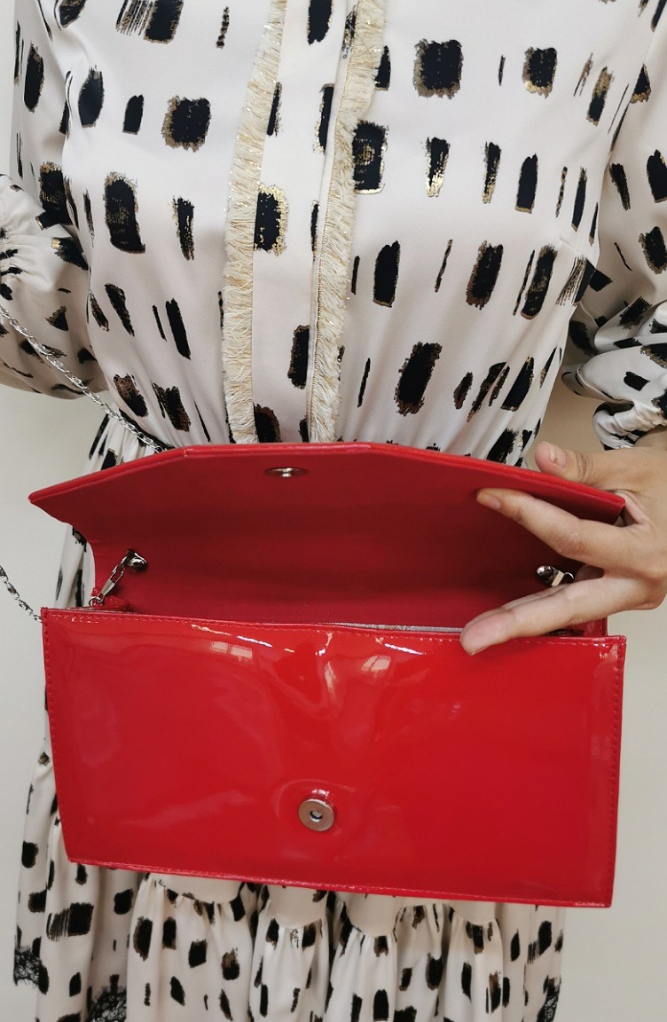 Bayan Clutch Portfoy Rugan Canta 440103 204 Kirmizi Sefamerve
