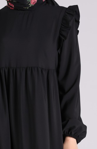 Schwarz Hijab Kleider 3100A-02