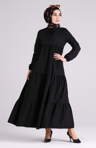 Patterned Dress 5160a-01 Black 5160A-01
