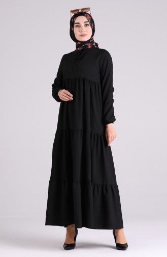 Schwarz Hijab Kleider 5160A-01
