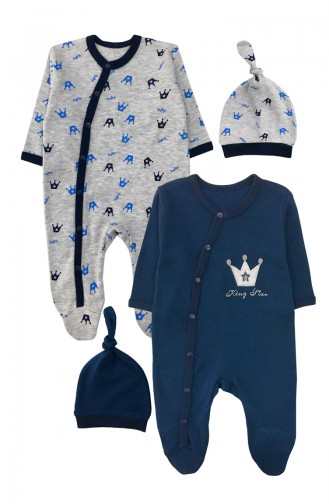Navy Blue Baby Overall 0228