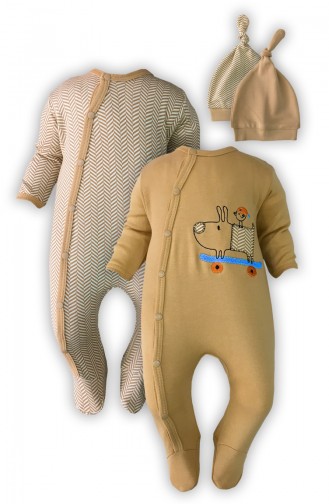 Beige Baby Overall 0357