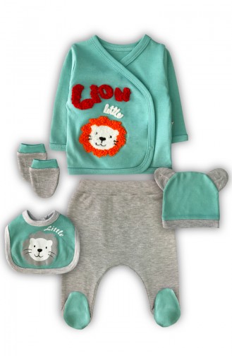 Lion Detaylı 5 li Takım H0450 Yeşil