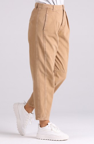 Mom Jeans with Pockets 1009-01 Camel 1009-01