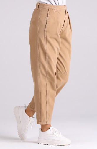 Cepli Mom Jeans Pantolon 1009-01 Camel