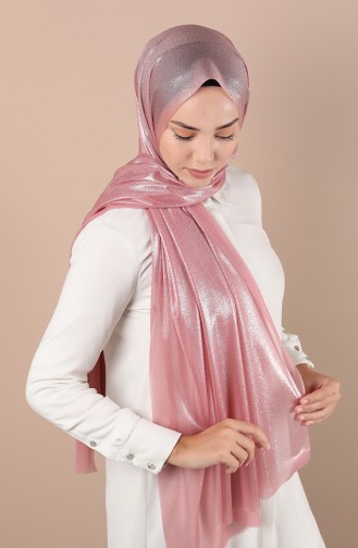 Simli Abiye Şal 1136-08 Gül Kurusu