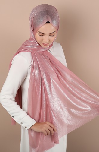 Simli Abiye Şal 1136-08 Gül Kurusu